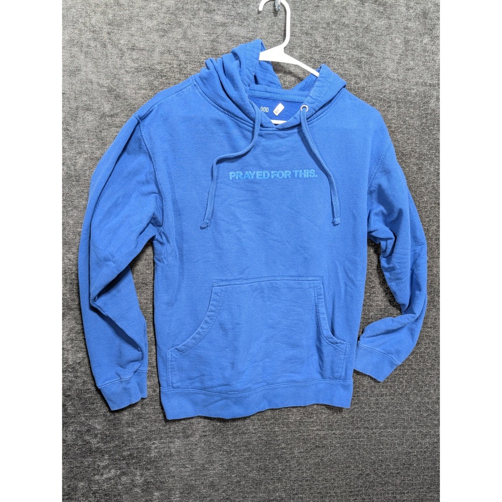 God Is Dope Prayed For This Hoodie Blue Streetwear Sweatshirt Small